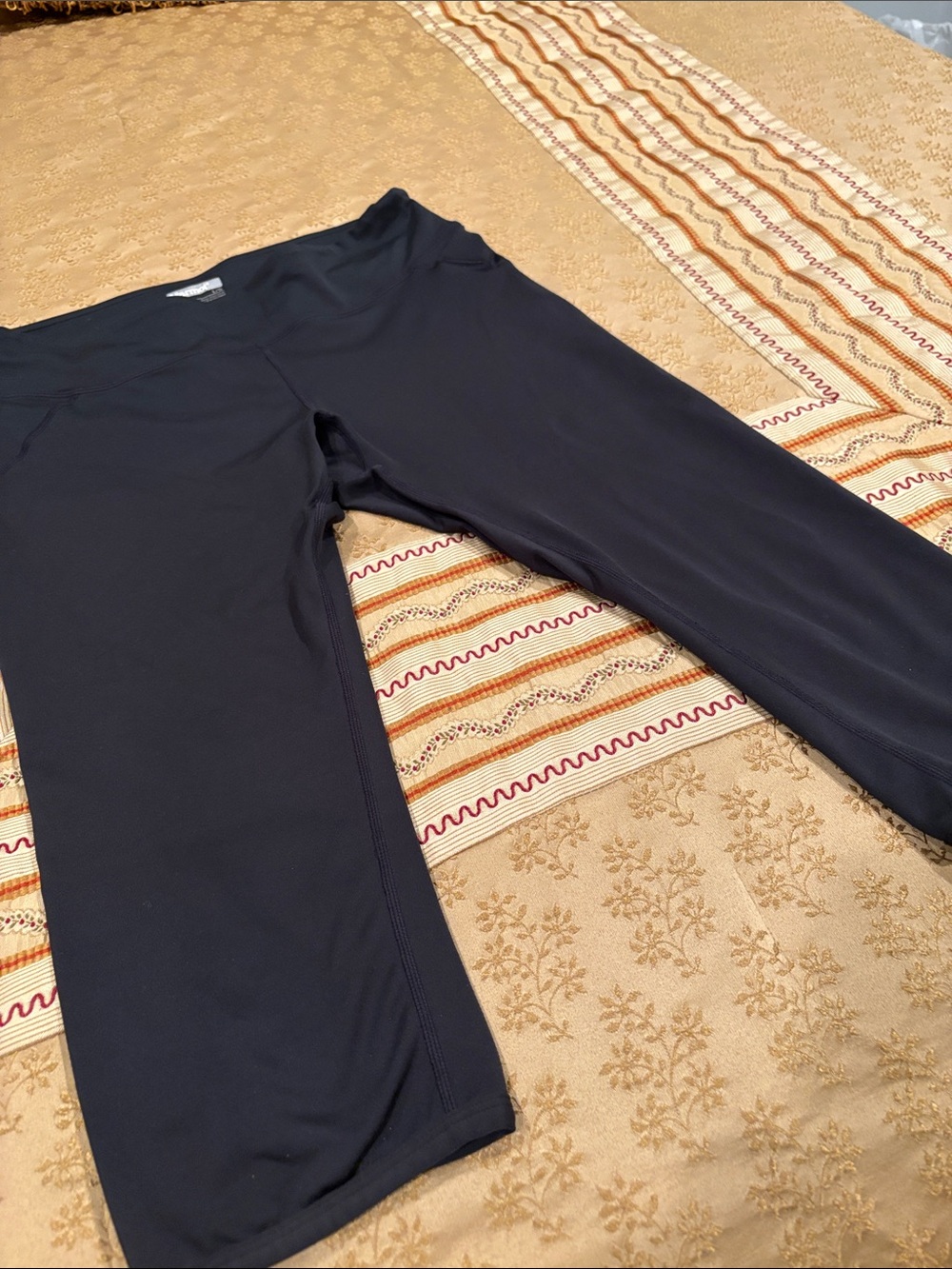 Marmot Black Yoga Pants, Polyester/Elastane Blend, Size Large